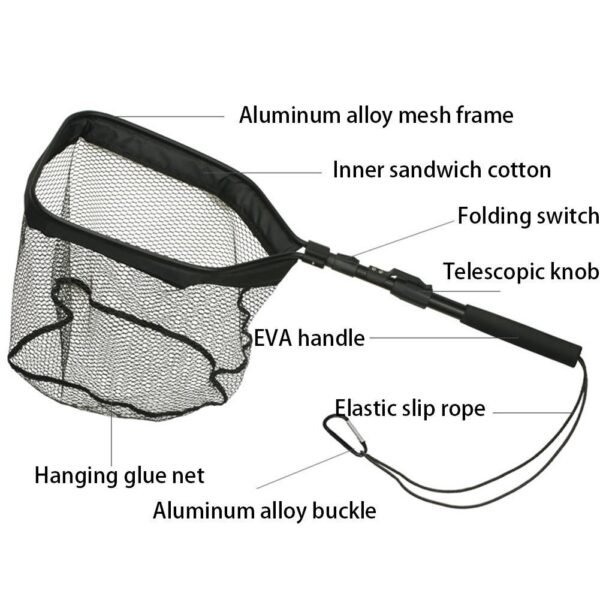 Collapsible Floating Fishing Net with EVA Handle - Lightweight and Portable - Image 2