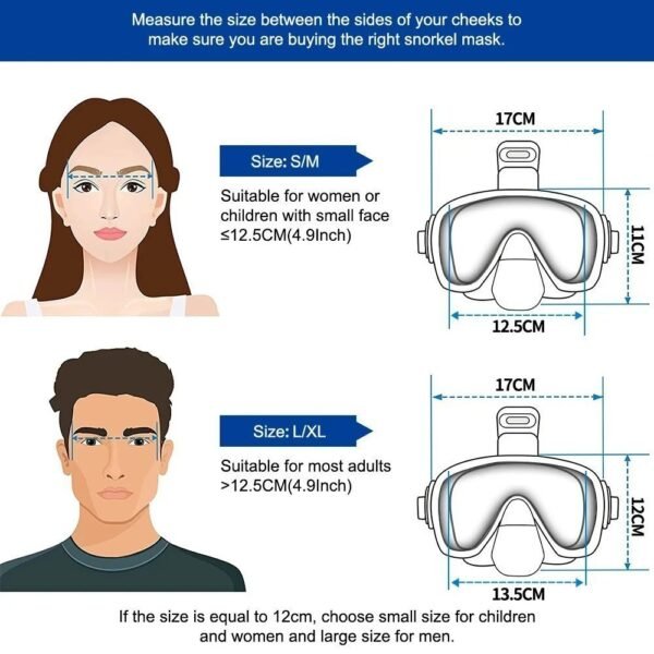 Diving Masks Foldable Anti-Fog Snorkel Mask Set - Image 3